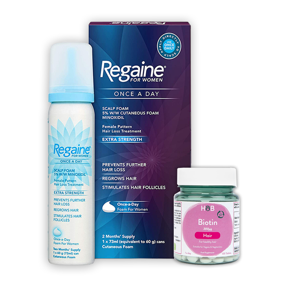 Regaine 5% minoxidil foam for women & biotin