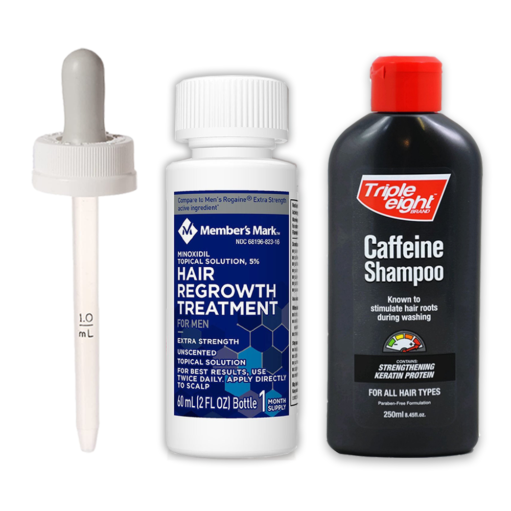 Member's Mark 5% Mafuta ya Minoxidil & Shampoo ya Kafeini