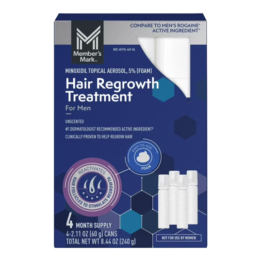 Member's Mark 5% Foam ya Minoxidil kwa Wanaume Povu